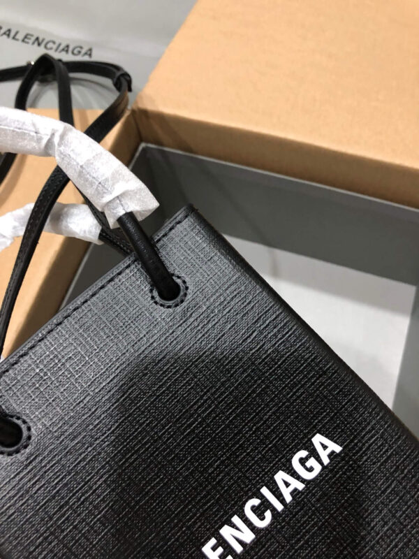 Balenciaga Shopping Phone Holder Black Bag - Image 4