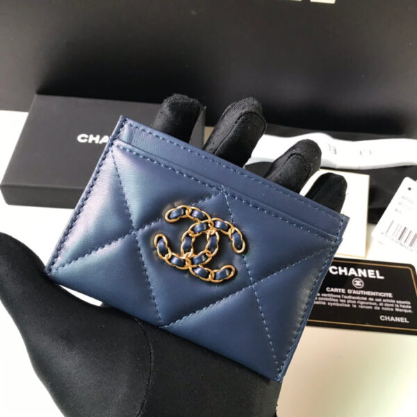 Chanel 19 Blue Card Holder - Image 3