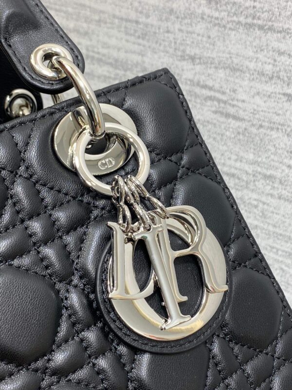 Lady Dior Bag Black Silver Hardware - Image 4