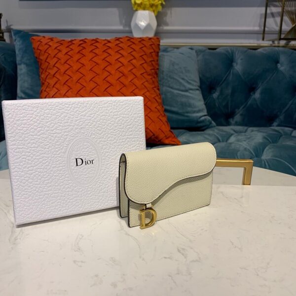 Dior Saddle Flap Card Holder White - Image 2