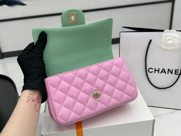 Chanel Mini Rectangular Flap with Top Handle Pink Bag - Image 2