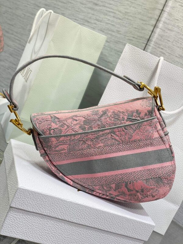 Christain Dior Saddle Pink Multicolored Bag - Image 6