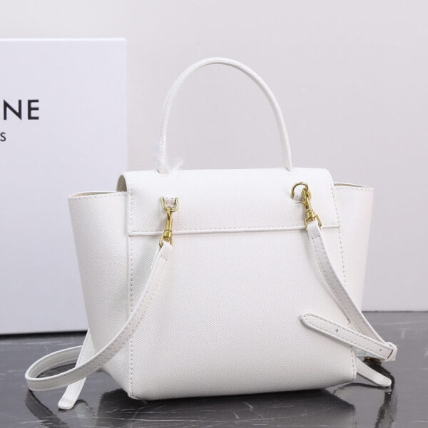 Celine Nano Belt Bag In Grained Calfskin Leather White Bag - Image 2