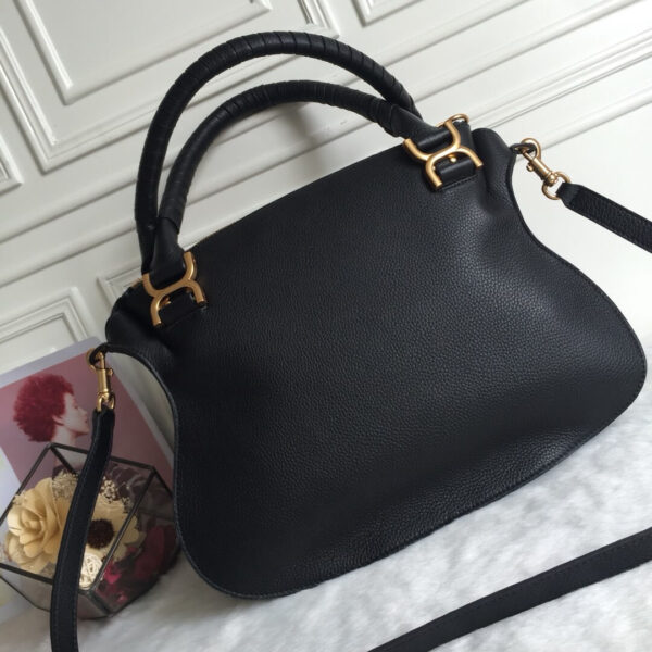 Chloe Marcie Double Carry Bag Black - Image 7
