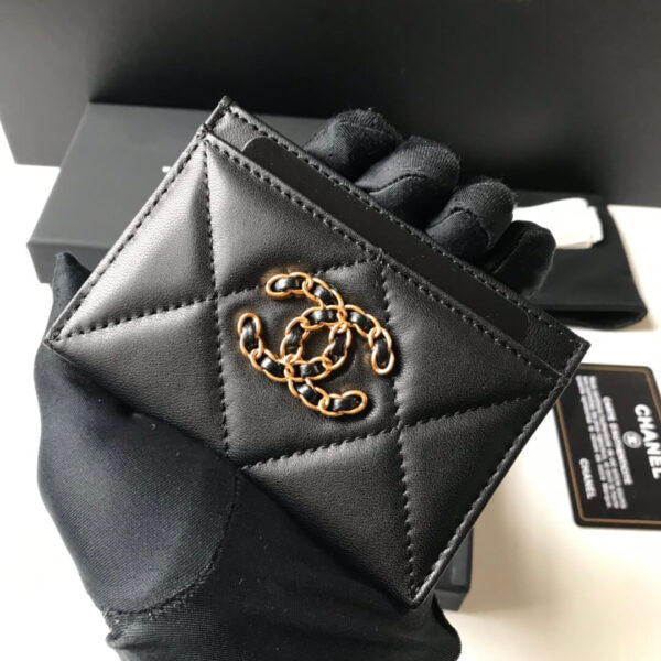 Chanel 19 Leather Black Card Holder - Image 4