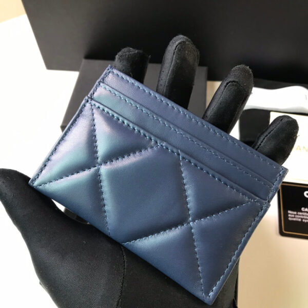 Chanel 19 Blue Card Holder - Image 4