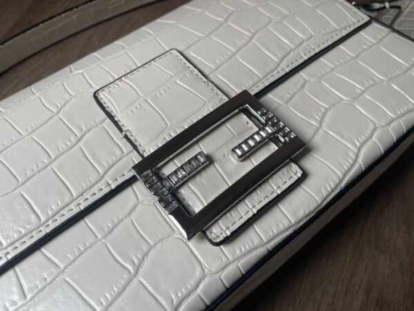 Fendi Baguette Brown White Crocodile Leather - Image 2