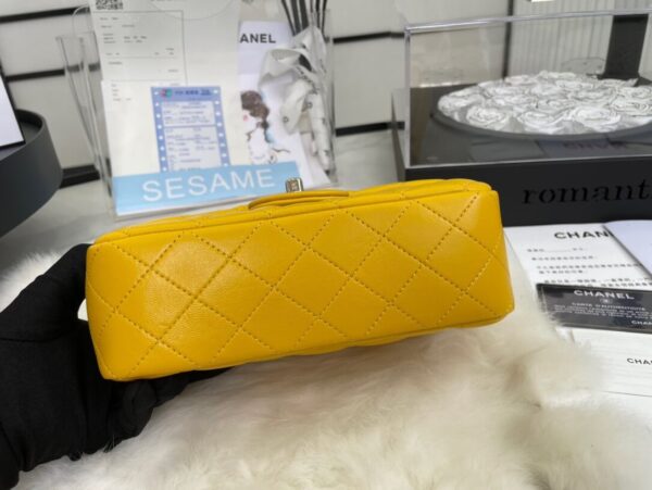Chanel Mini Rectangular Flap with Top Handle Yellow Bag - Image 4