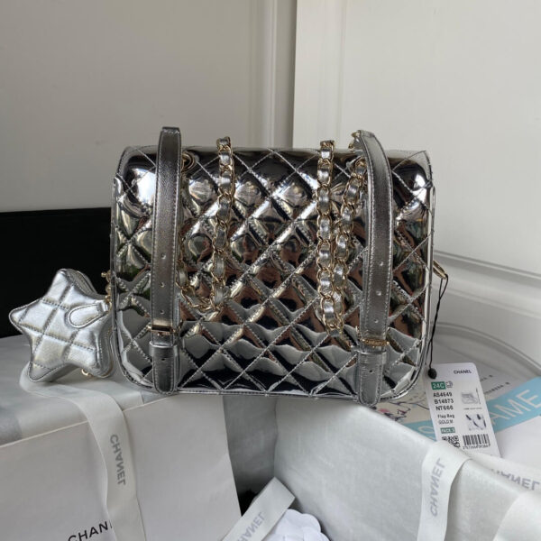 Chanel 24C Backpack with Star Patent Gold - Image 2