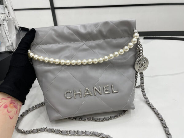 Chanel 22 Small Grey Handbag