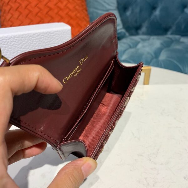 Dior Saddle Flap Card Holder Red - Image 5
