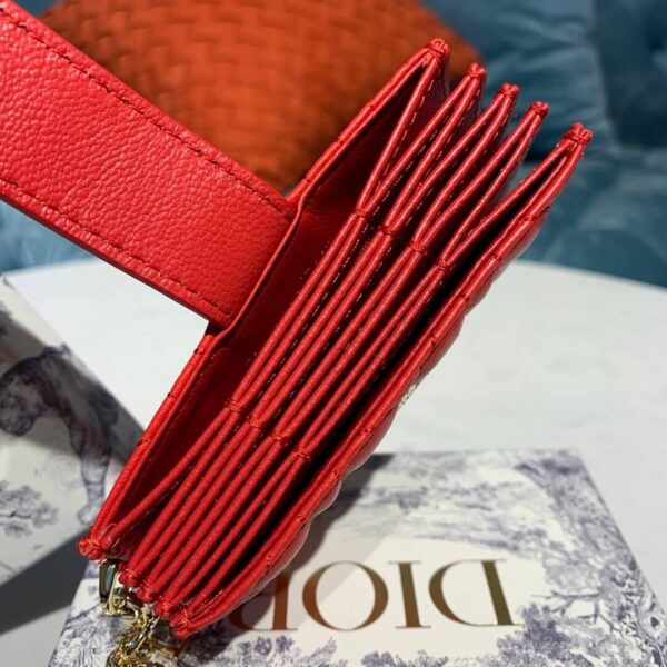 Dior Dior 5-Gusset Card Holder Red - Image 4