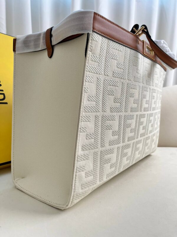 Fendi Women’s X-tote Bag In Canvas With Thread-embroidered Ff Monogram - Image 3