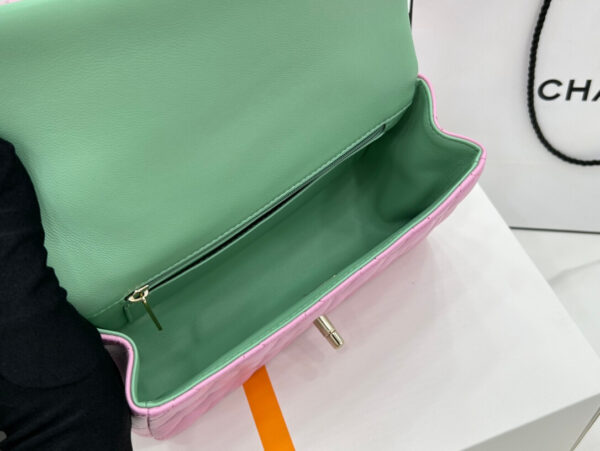 Chanel Mini Rectangular Flap with Top Handle Pink Bag - Image 3