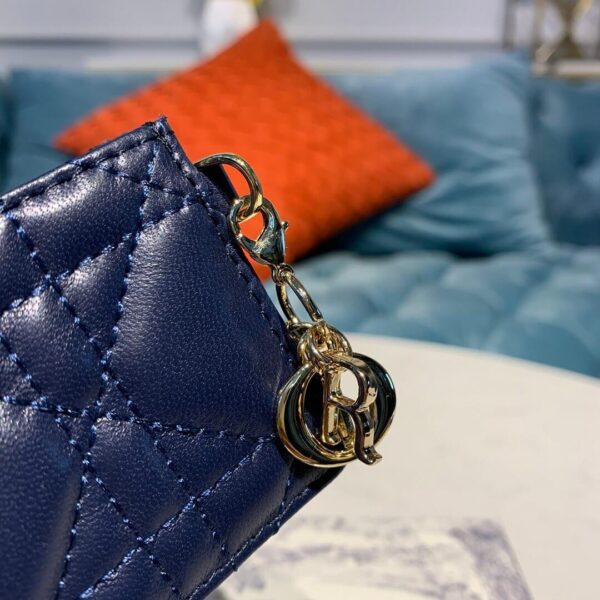 Dior Dior 5-Gusset Card Holder Blue - Image 3