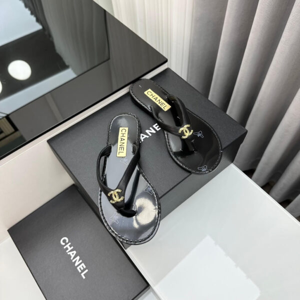 Chanel Flip Flops Black Sandals - Image 4