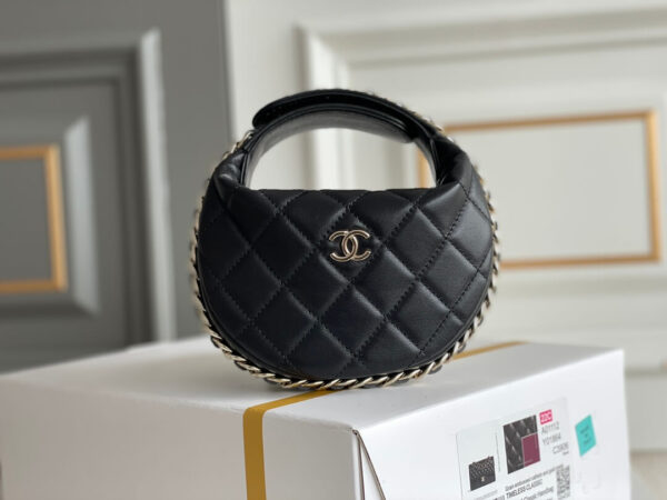 Chanel 23C Round Cruise Pouch Black Bag