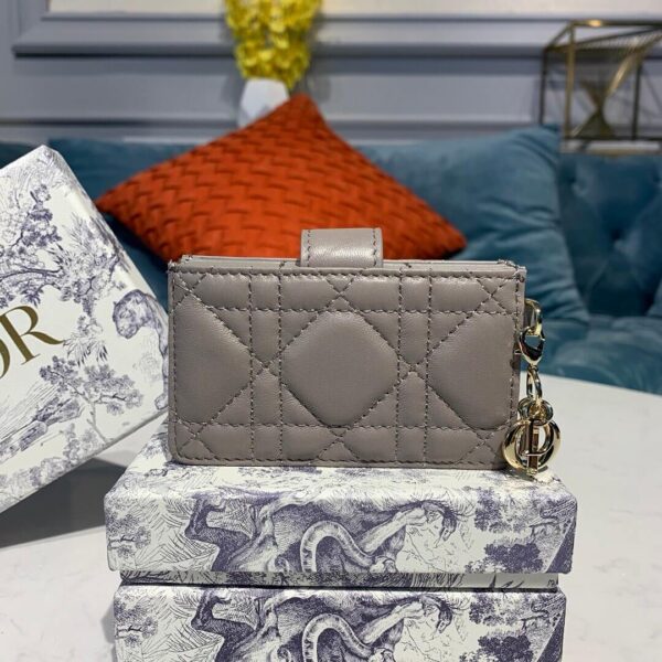 Dior Dior 5-Gusset Card Holder Grey - Image 4
