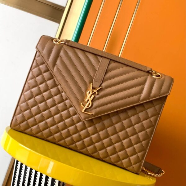 YSL Large Envelope Matelassé Leather Shoulder Bag