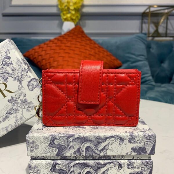 Dior Dior 5-Gusset Card Holder Red