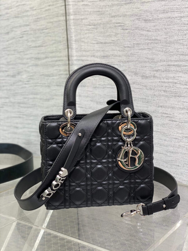 Lady Dior Bag Black Silver Hardware