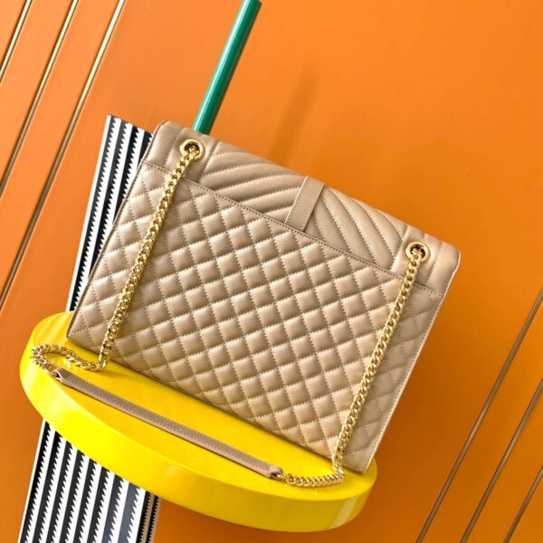 YSL Large Envelope Matelassé Leather Shoulder Bag - Image 4