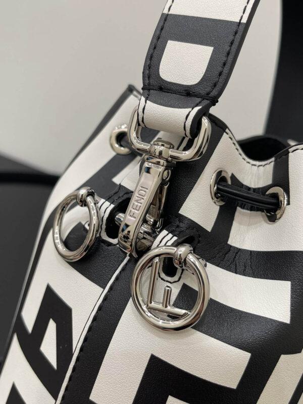 Fendi Mon Tresor Bucket Bag Capsule Leather Black/White - Image 2