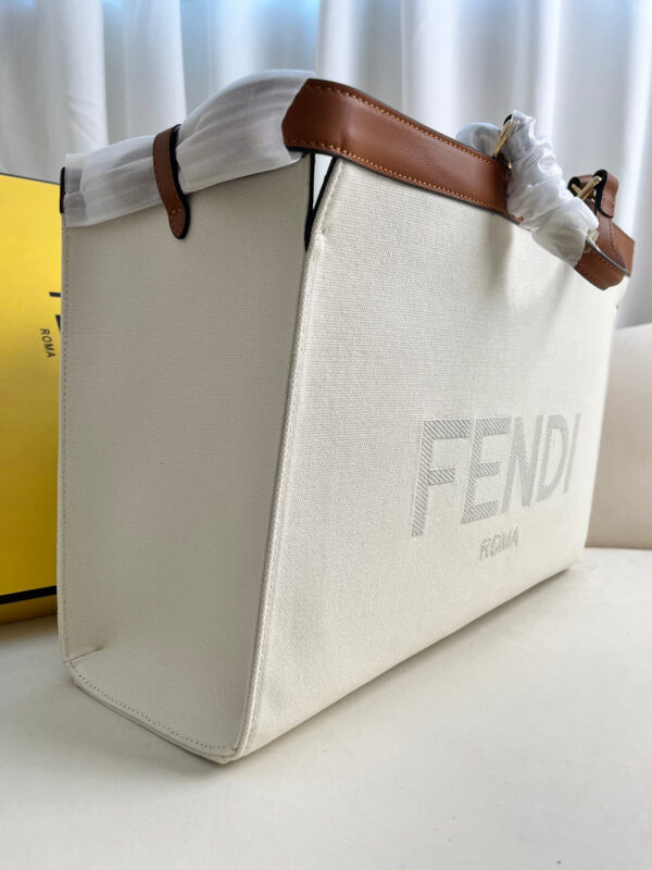 Fendi Women’s X-tote Bag In Canvas With Thread-embroidered Ff Monogram - Image 2
