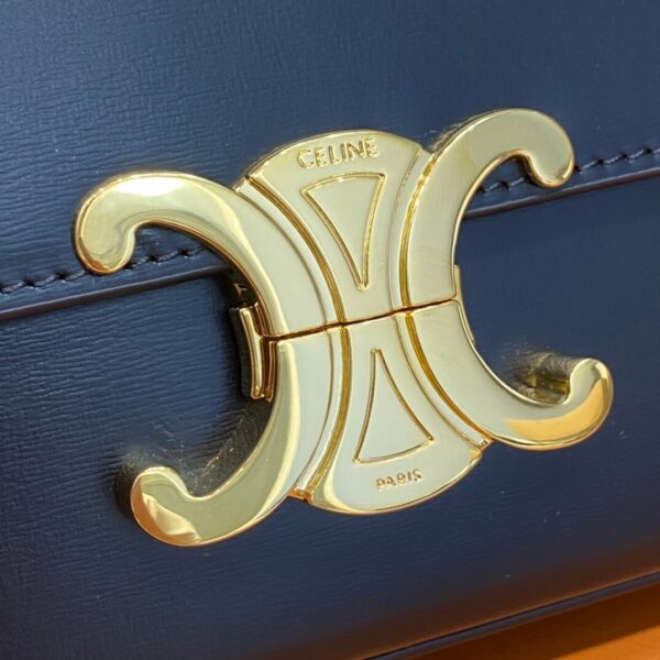 Celine Black Triomphe Shoulder Bag with Chain - Image 2