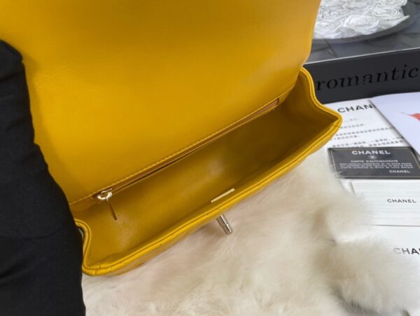 Chanel Mini Rectangular Flap with Top Handle Yellow Bag - Image 5
