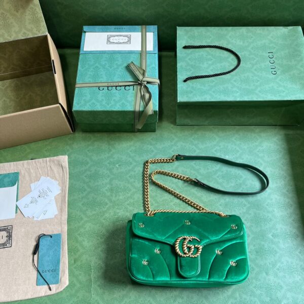 Gucci Marmont Velvet Green Bags - Image 6