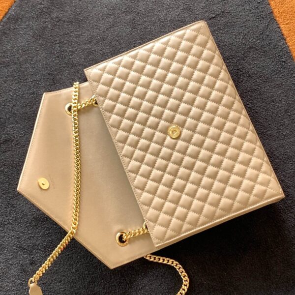 YSL Large Envelope Matelassé Leather Shoulder Bag - Image 6