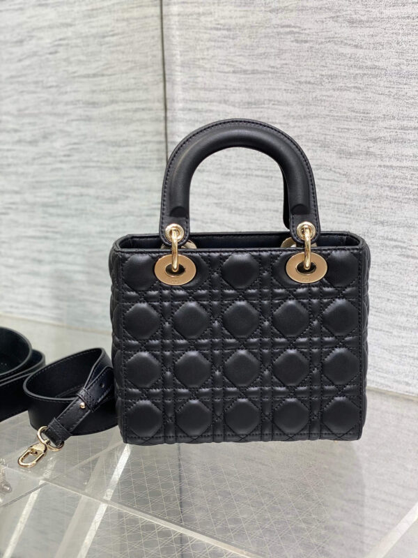 Lady Dior Bag Black Gold Hardware - Image 3