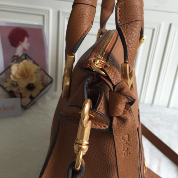 Chloe Marcie Double Carry Brown Bag - Image 5