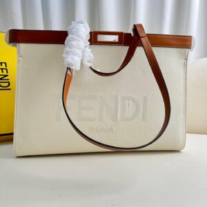 Fendi Women’s X-tote Bag In Canvas With Thread-embroidered Ff Monogram