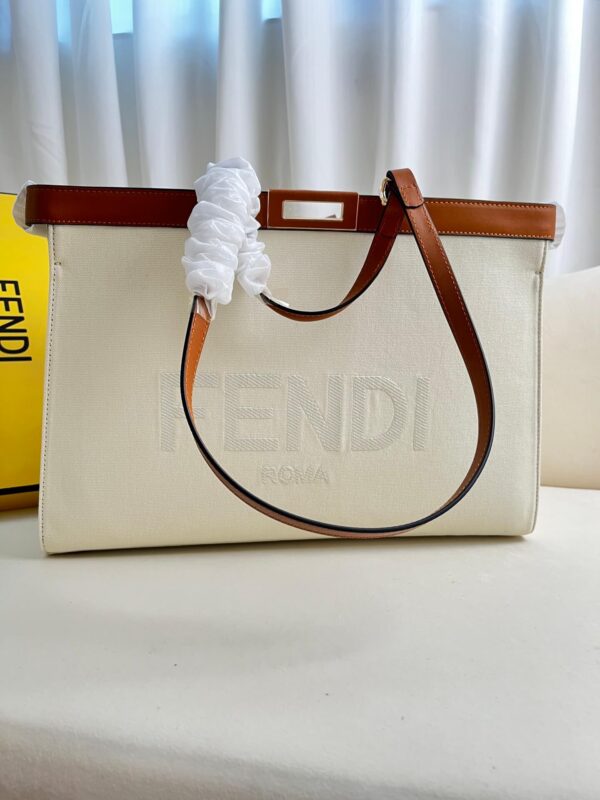 Fendi Women’s X-tote Bag In Canvas With Thread-embroidered Ff Monogram