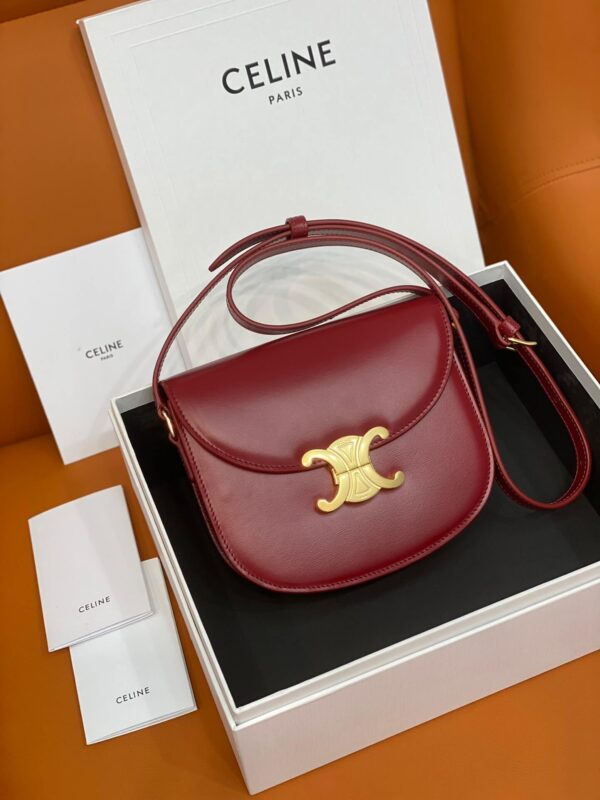Celine Besace Clea In Shiny Calfskin Leather Bag