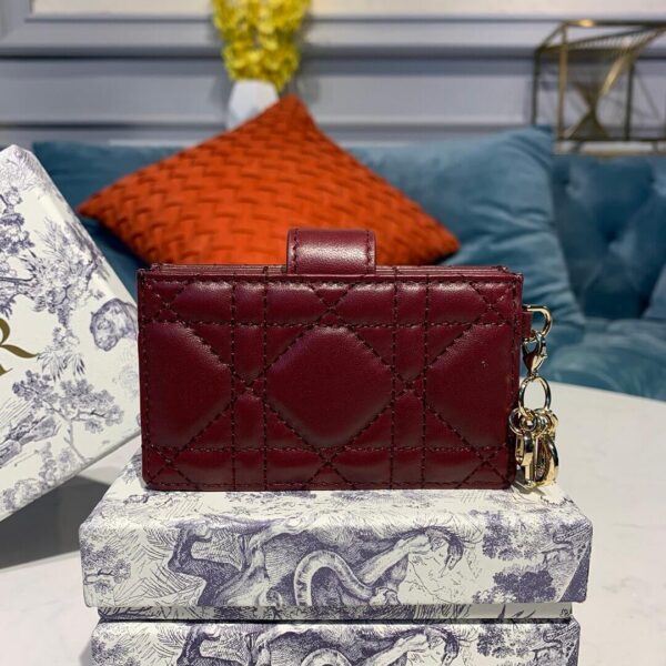 Dior Dior 5-Gusset Card Holder Dark Red - Image 3