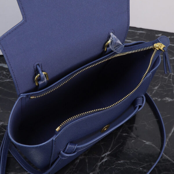 Celine Nano Belt Bag In Grained Calfskin Leather Blue Bag - Image 2