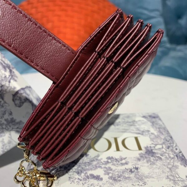 Dior Dior 5-Gusset Card Holder Dark Red - Image 2