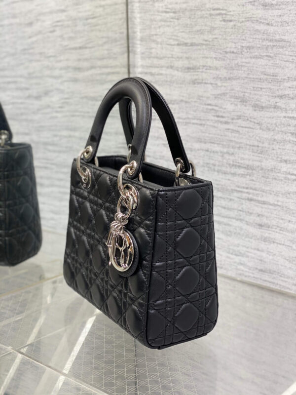 Lady Dior Bag Black Silver Hardware - Image 2