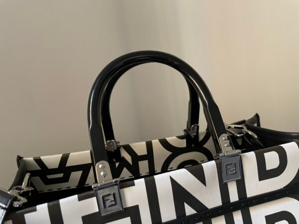 Fendi Sunshine Roma Bag Capsule Leather Black/White - Image 2