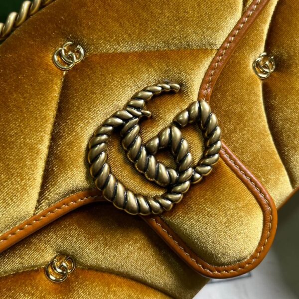Gucci Marmont Velvet Yellow Bags - Image 4