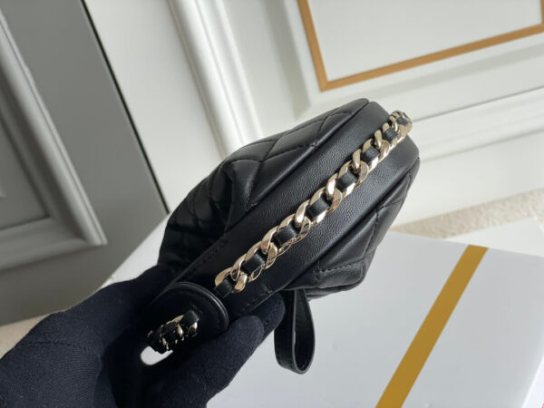 Chanel 23C Round Cruise Pouch Black Bag - Image 2