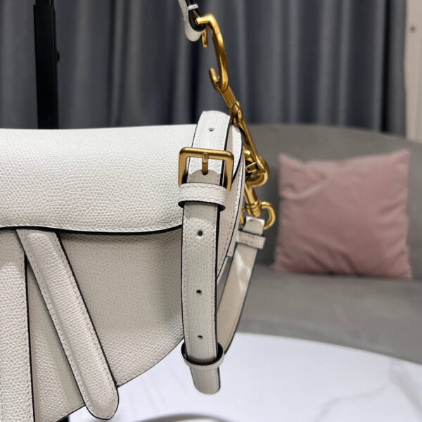Dior Saddle Bag In White - Image 2