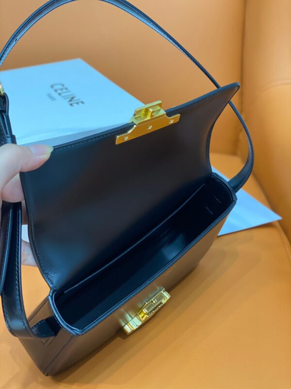 Celine Black Triomphe Shoulder Bag - Image 4