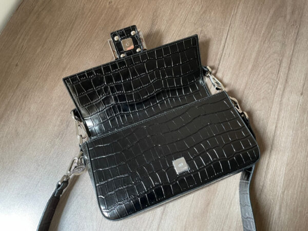 Fendi Baguette Black Bag Crocodile Leather - Image 5
