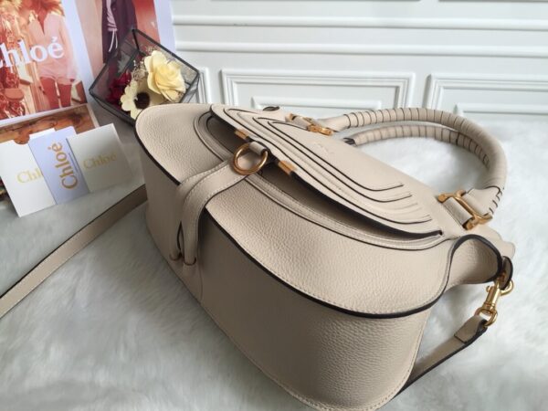Chloe Marcie Double Carry Bag Beige - Image 4