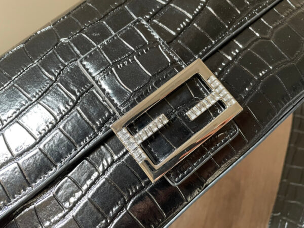Fendi Baguette Black Bag Crocodile Leather - Image 6