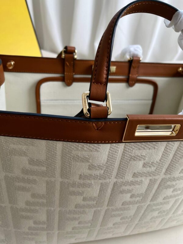 Fendi Women’s X-tote Bag In Canvas With Thread-embroidered Ff Monogram - Image 6